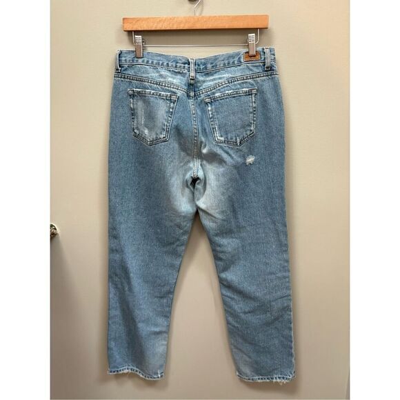 London fog 12 light wash distressed straight cut baggy Mom jeans no stretch ￼ - Picture 2 of 8